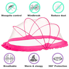 Classic Mosquito Net Baby Mosquito Net | Bottomless Net for Infants, for Safe & Easy Use | Ensures Your Baby's Safe Sleep |135cmX65cmX65cm (0 to 24 Months) -Pink