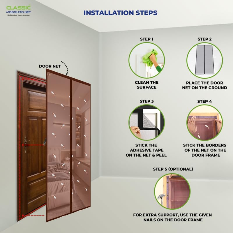 Classic Mosquito Net - Bug-Proof Magnetic Door Screen