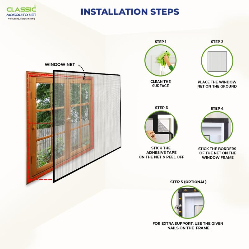 Classic Mosquito Net for Windows - installed in a kitchen setting