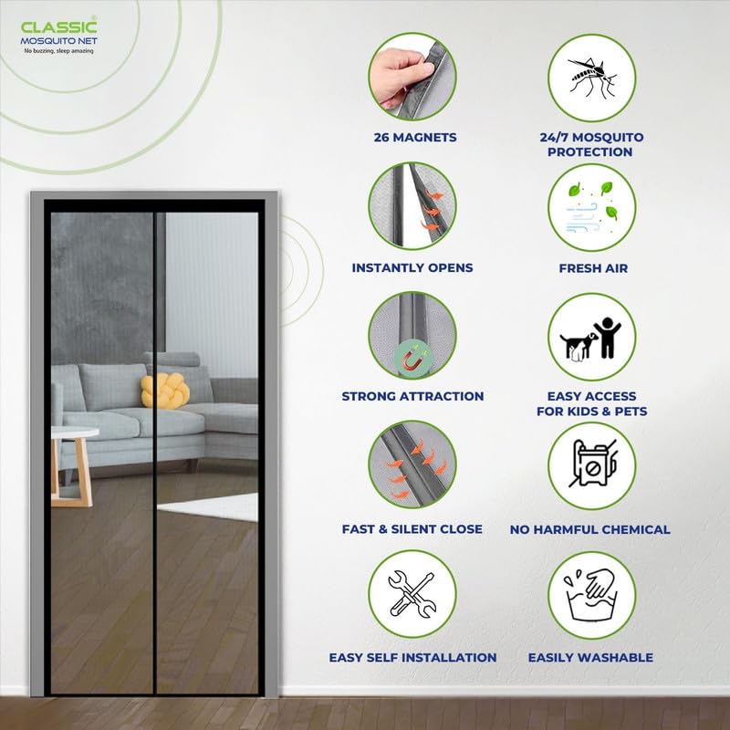 Classic Mosquito Net - Magnetic closure door curtain