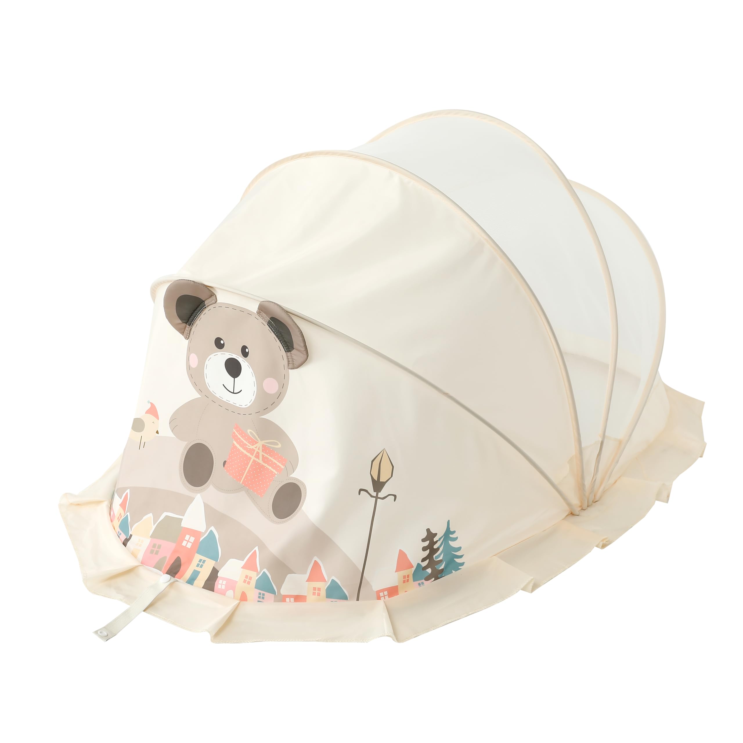 Classic Mosquito Net Teddy Bear Print - Nursery Decor