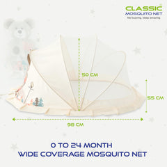 Classic Mosquito Net Teddy Bear Print - Easy Setup