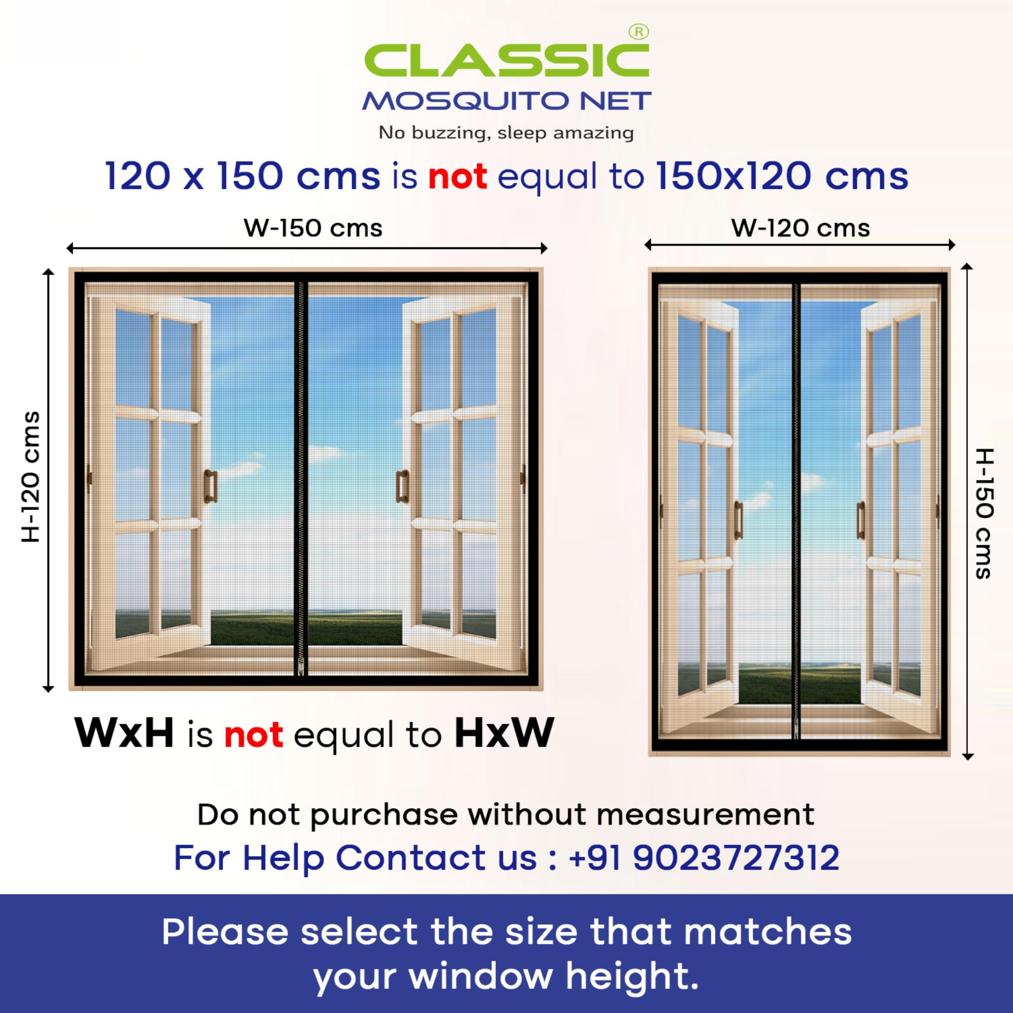 Classic Mosquito Net - Easy installation for UPVC frames