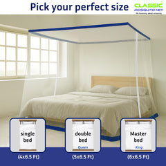 Classic Mosquito Net for King Size Bed - double zipper feature