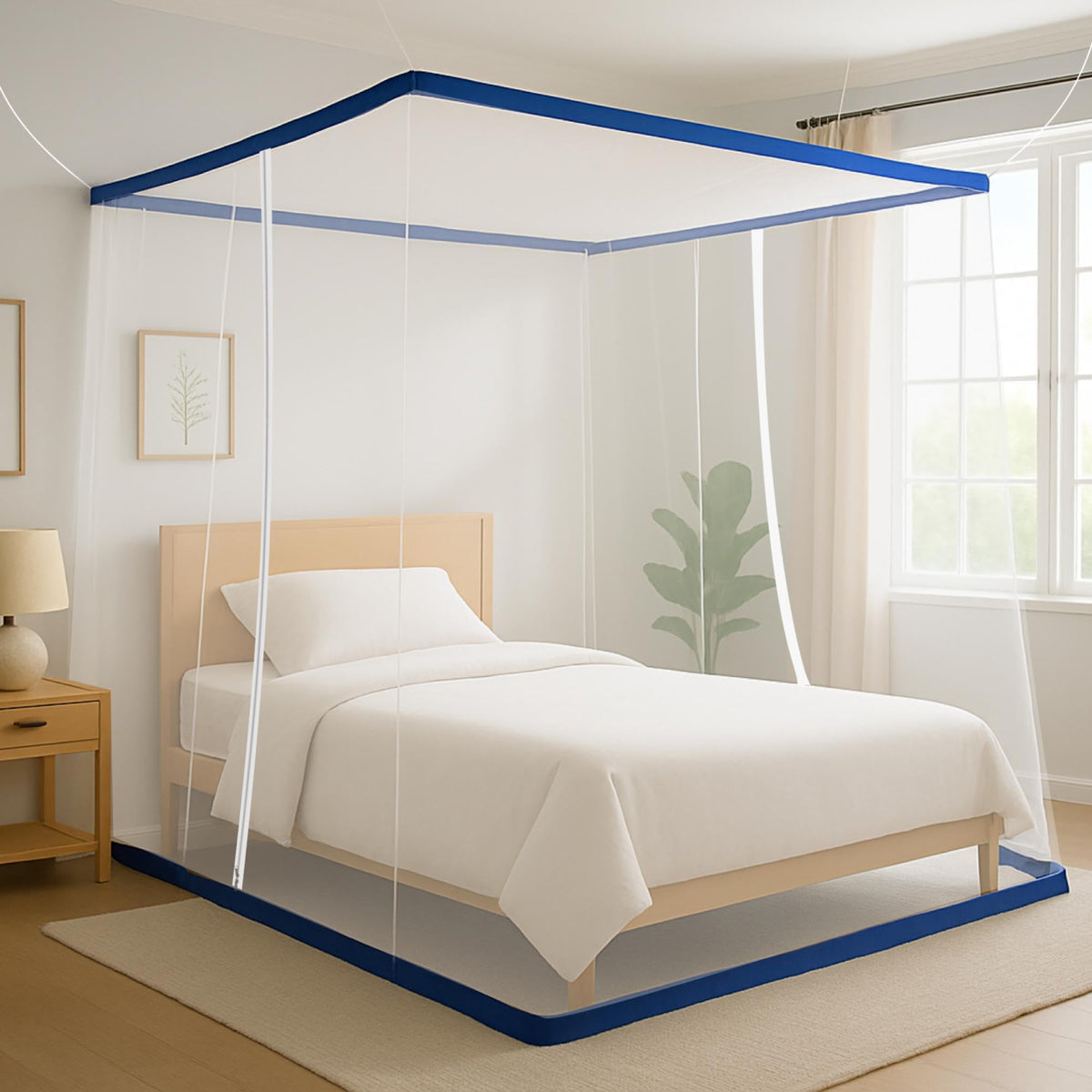 Classic Mosquito Net - Blue foldable machardani for peaceful sleep