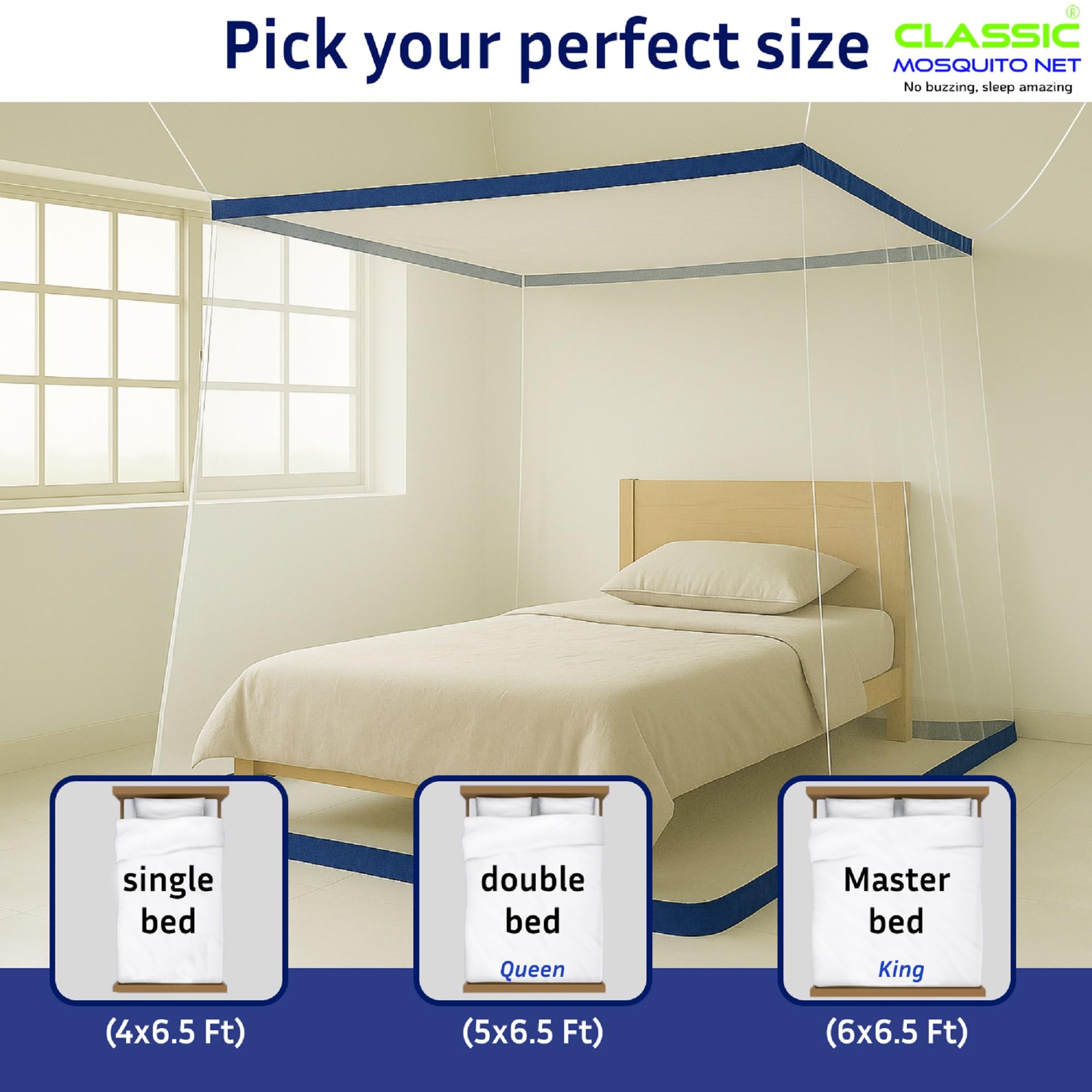 Classic Mosquito Net - Easy setup for guest rooms