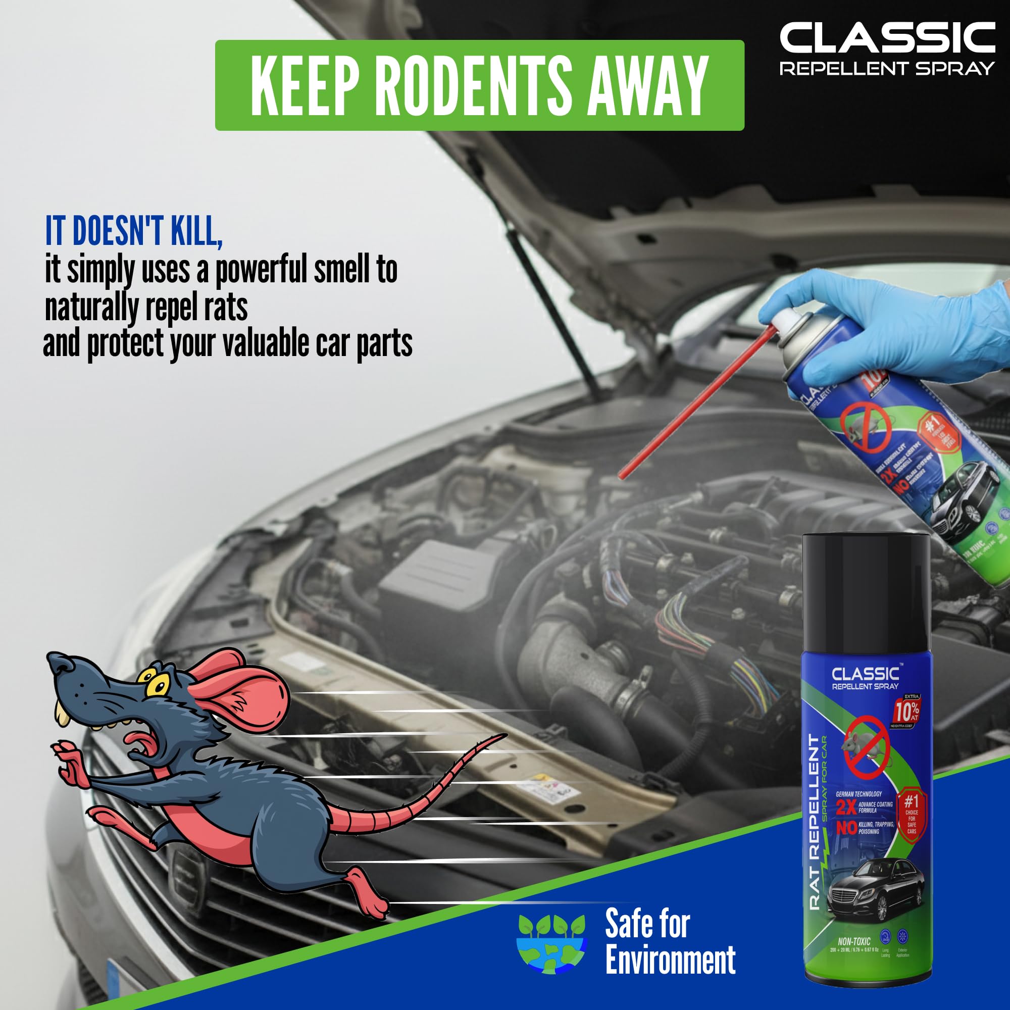 Classic Mosquito Net rat repellent spray - easy application
