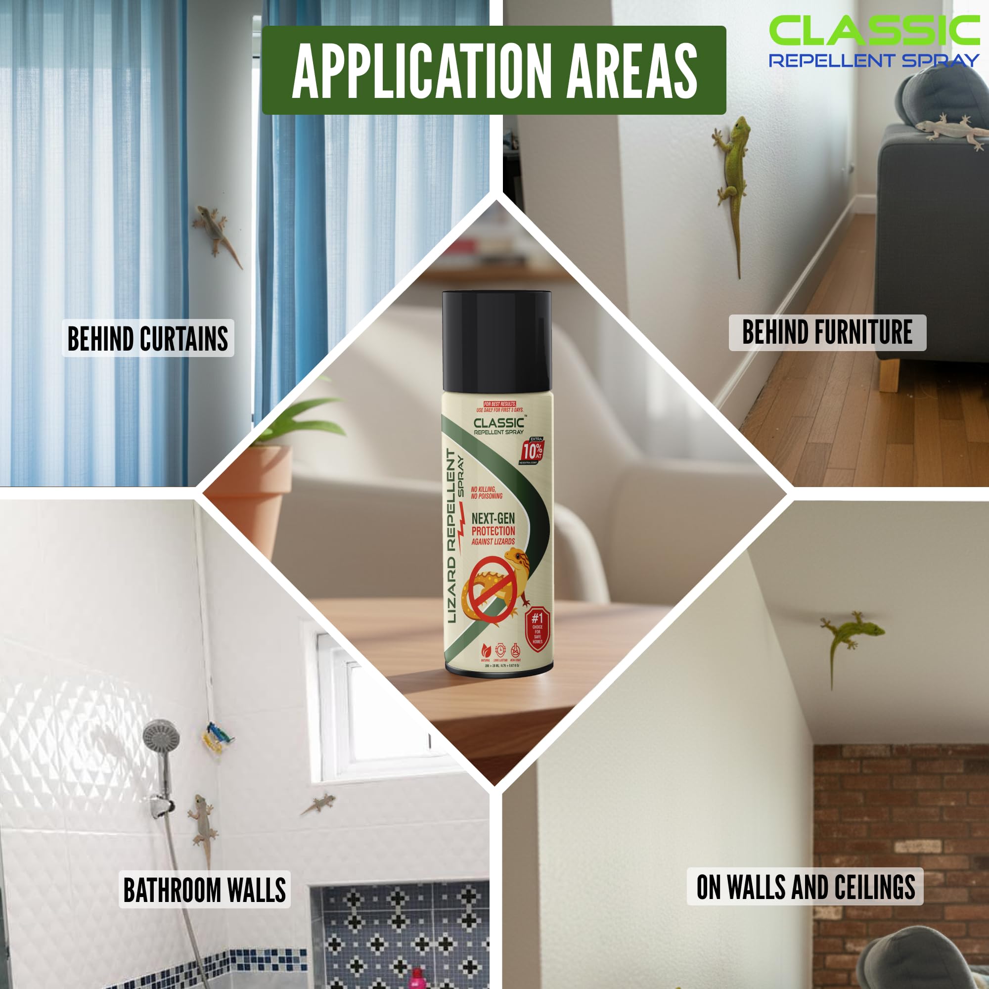 Classic Lizard Repellent Spray - Long-lasting protection for living areas