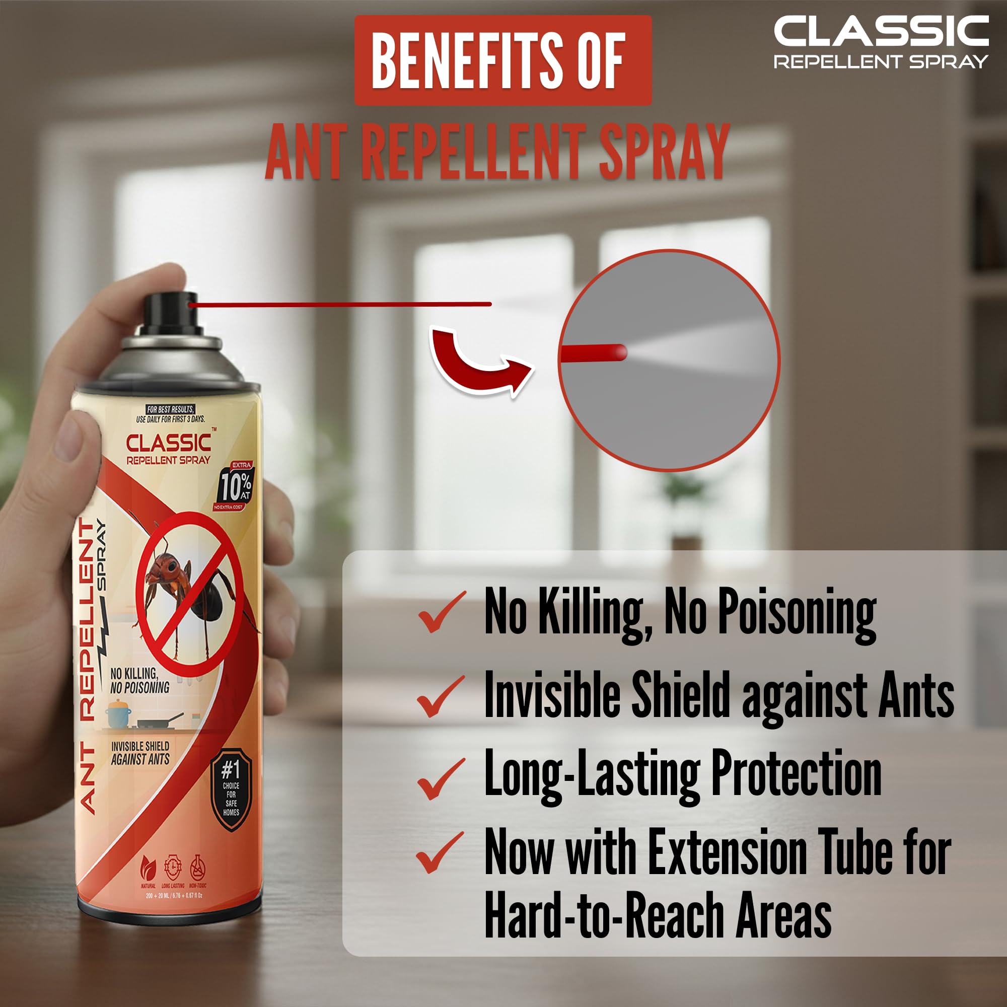 Classic Mosquito Net Ant Repellent Spray - Effective under sinks