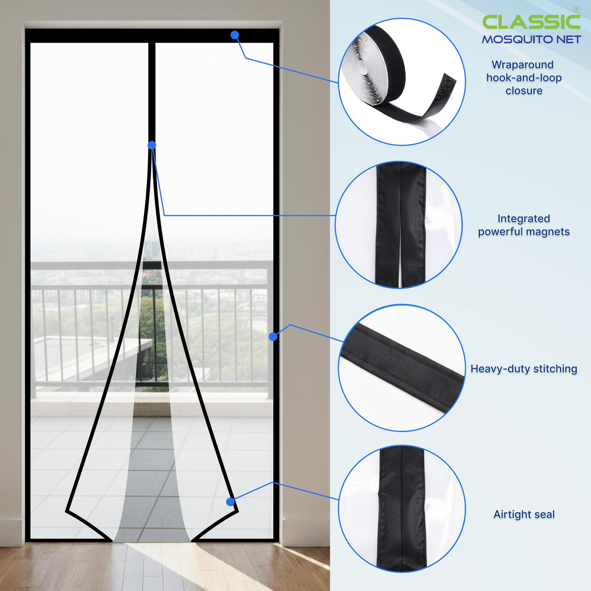 Classic Mosquito Net insect barrier curtain - Hospital application