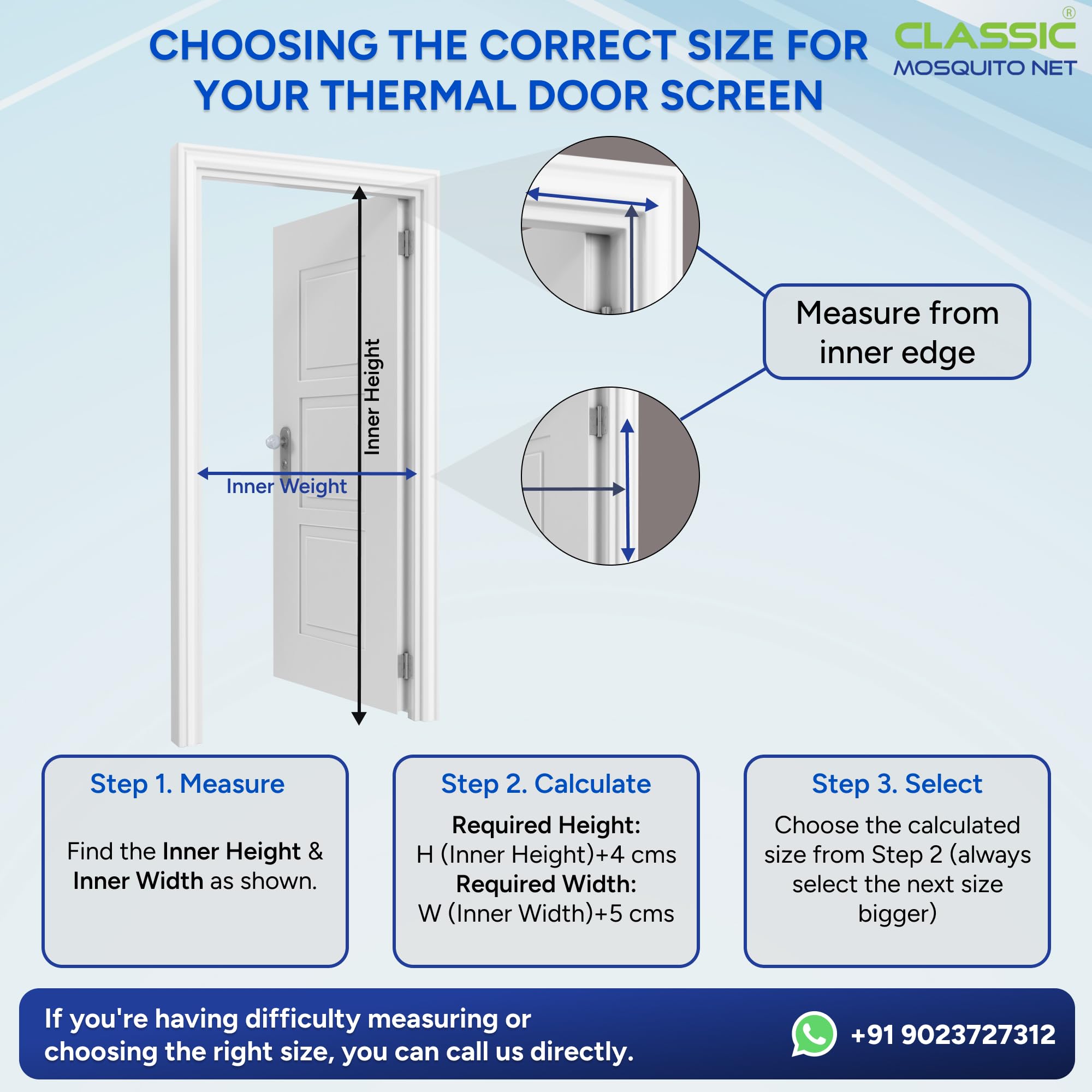 Classic Mosquito Net AC Door Curtain - easy to maintain and clean