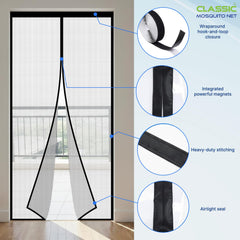 Classic Mosquito Net AC Door Curtain - Easy Installation