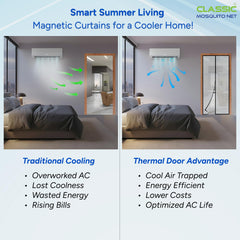 Classic Mosquito Net AC Door Curtain - Dust Prevention