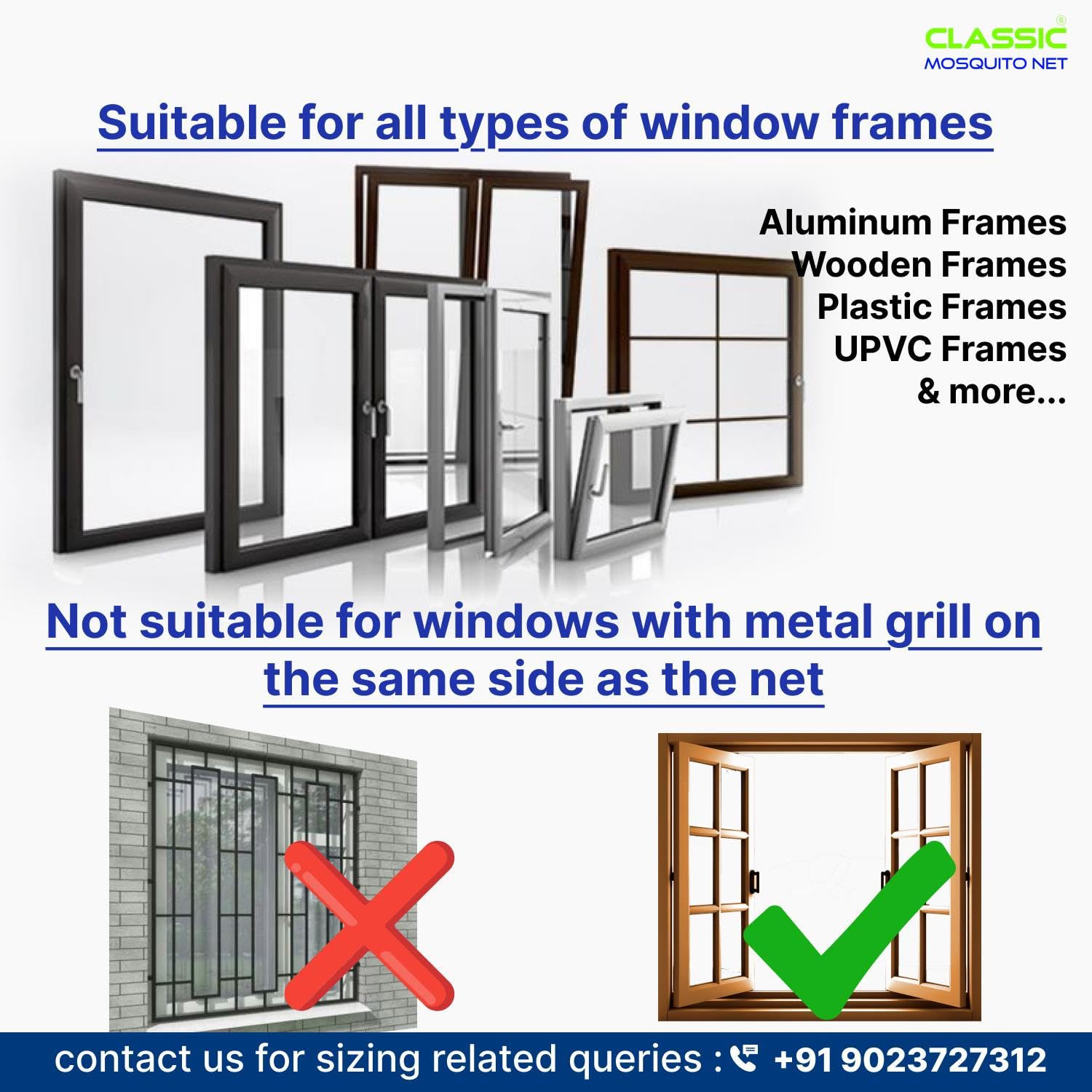 Classic Mosquito Net - 150x150cm Size on Window