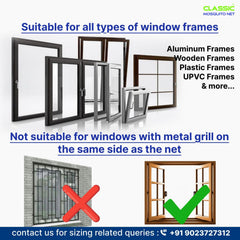 Classic Mosquito Net - 150x150cm Size on Window