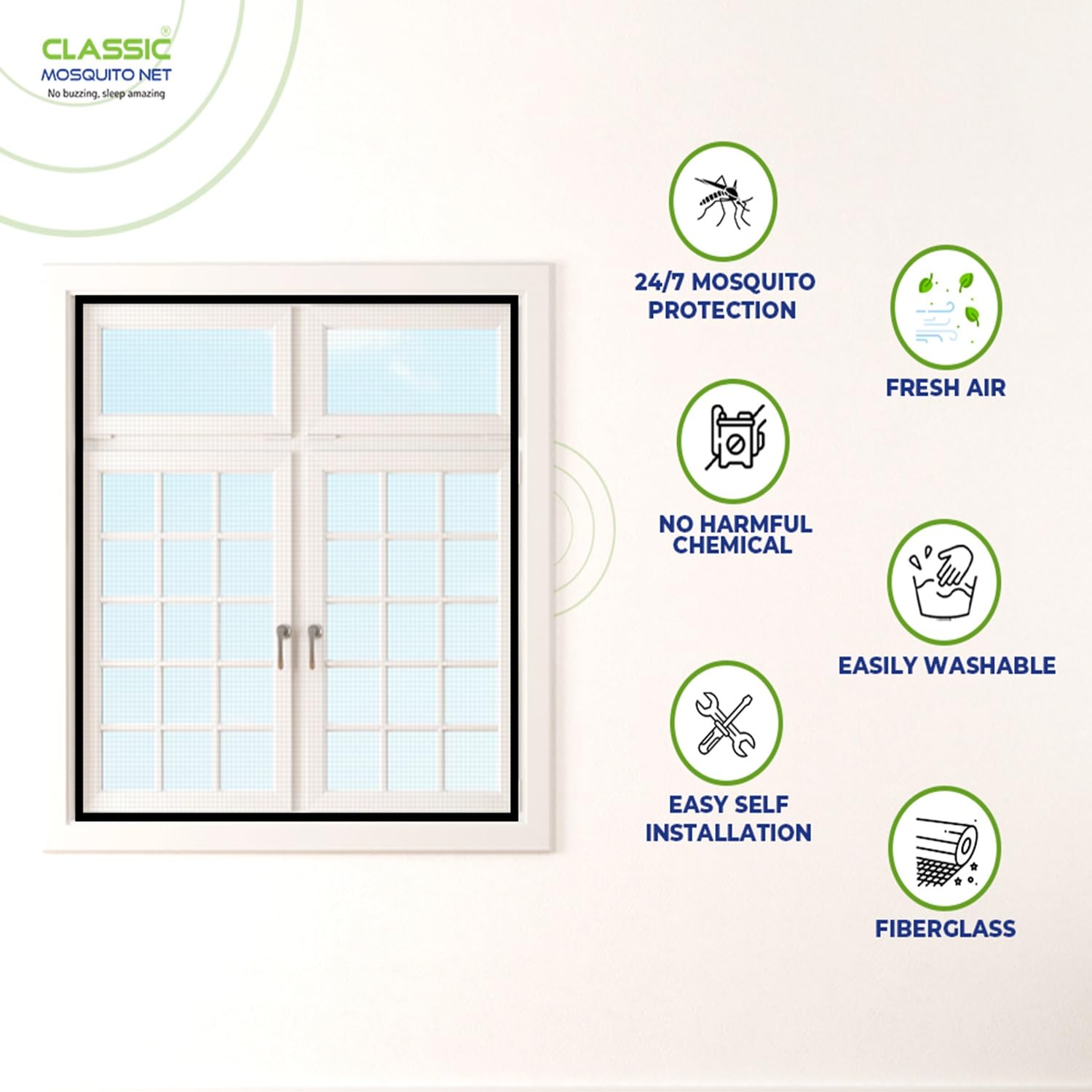 Classic Mosquito Net black window net - decoration in living room