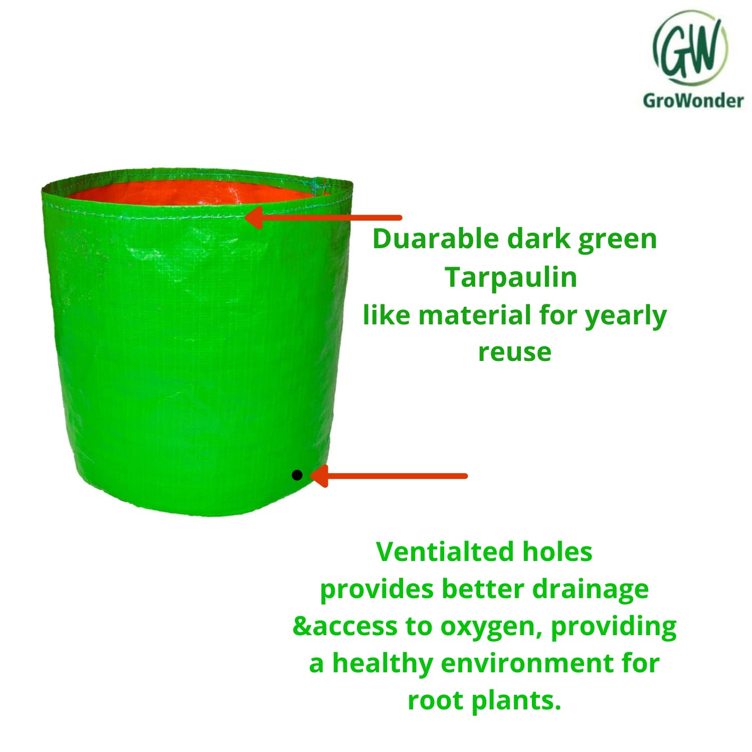 Classic Mosquito Net green plant bags - ideal for terrace use