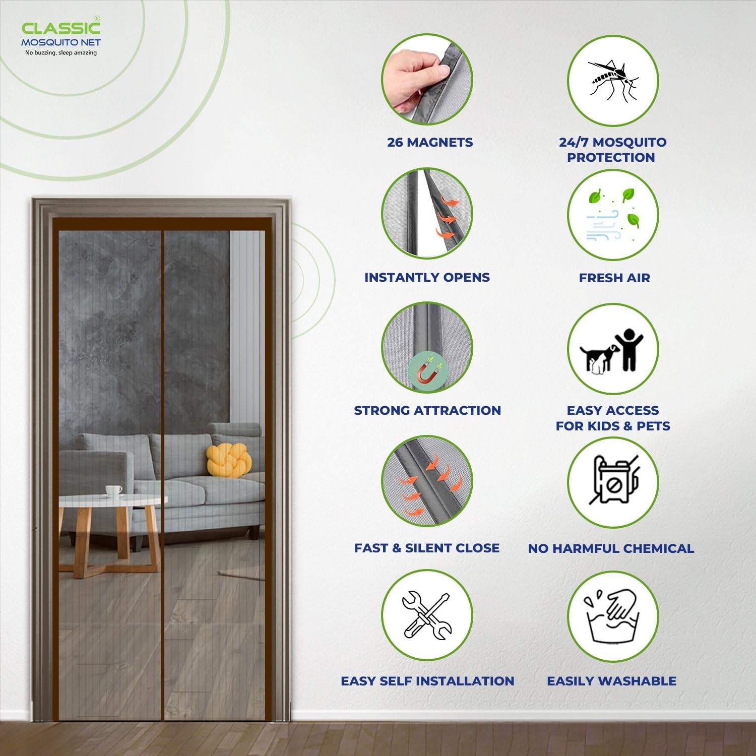 Classic Mosquito Net door net - Office entry