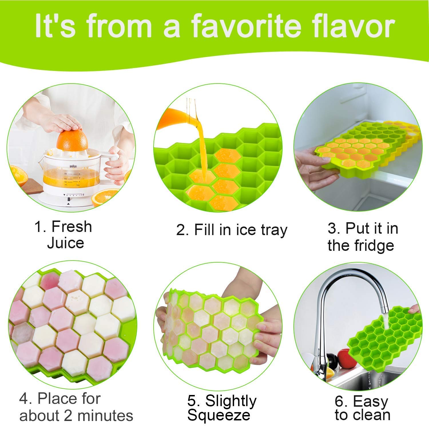 Classic Mosquito Net stackable ice cube trays - Space-saving design