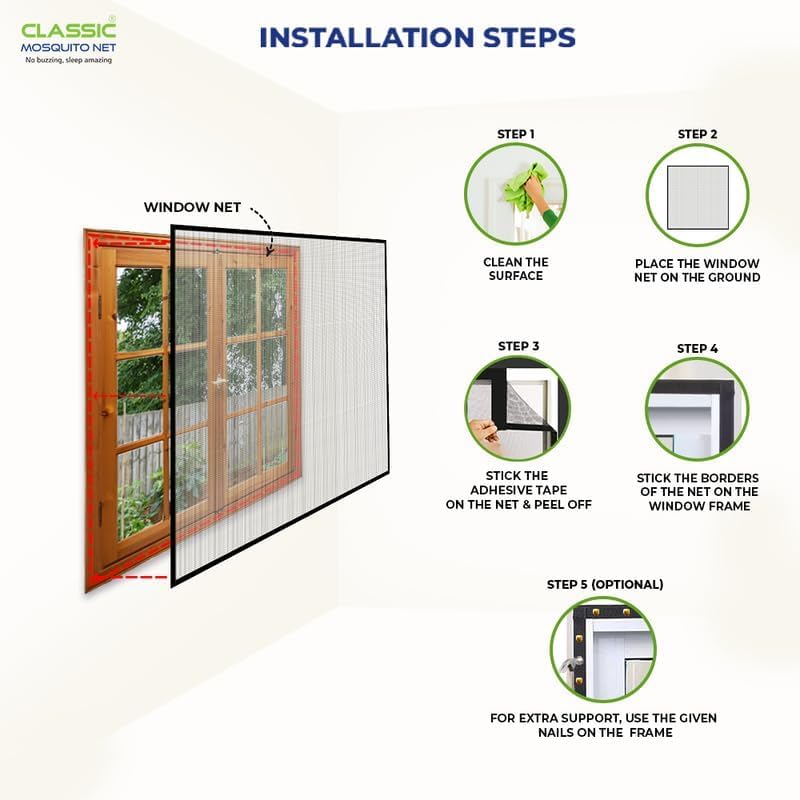 Classic Mosquito Net - Versatile window net for various types