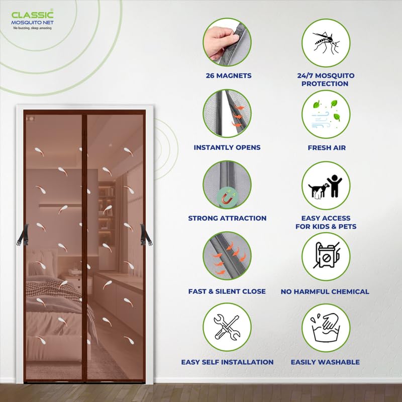Classic Mosquito Net - Pet-friendly magnetic curtain for doors