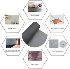 Classic Mosquito Net for Windows | Pre Stitched (Size-150X180 cms/4.92 * 5.9 Ft/59 * 70.8 Inches Color-Black) | Premium 120GSM Fiberglass Net with Self Adhesive Hook Tape