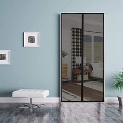 Classic Mosquito Net for Door Fiberglass Magnetic Curtain Auto Closing Insect Screen for All Door Types with Self Adhesive Hook Tape (190X90cms, Black)