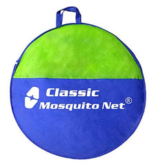 Classic Mosquito Net for Double Bed | Queen Size Embroidery Foldable Machardani | Polyester 30GSM Strong Net | PVC Coated Corrosion Resistant Steel Wire - Full Blue