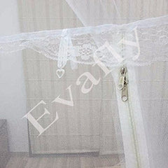 Evafly Mosquito Net for Single Bed | Foldable Machardani | Polyester Strong 30GSM mesh| PVC Coated Corrosion Resistant Steel Wire - Blue