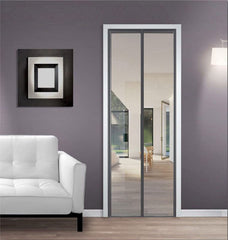 Classic Mosquito Net for Door Polyester Magnetic Curtain Auto Closing Insect Screen for All Door Types with Self Adhesive Hook Tape (215X90cms, Grey)