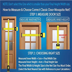 Classic Mosquito Net for Door Fiberglass Magnetic Curtain Auto Closing Insect Screen for All Door Types with Self Adhesive Hook Tape (220X120cms, White)