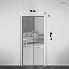 Classic Mosquito Net for Door Polyester Magnetic Curtain Auto Closing Insect Screen for All Door Types with Self Adhesive Hook Tape(210X75cm,Grey)