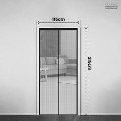 Classic Mosquito Net for Door Polyester Magnetic Curtain Auto Closing Insect Screen for All Door Types with Self Adhesive Hook Tape(215X115cm,Brown)