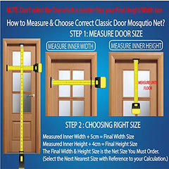 Classic Mosquito Net for Door Fiberglass Magnetic Curtain Auto Closing Insect Screen for All Door Types with Self Adhesive Hook Tape (190X80cms, White)