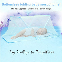 Classic Mosquito Net for Baby|Portable, Foldable, Bottomless for Infants|Easy to Use |Size 130 X 65 X 50 cms for Babies & Toddlers 0-24 Month - Blue