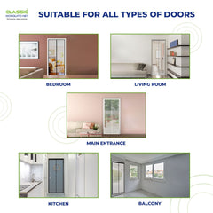 Classic Mosquito Net for Door Polyester Magnetic Curtain Auto Closing Insect Screen for All Door Types with Self Adhesive Hook Tape(200X105cm,Ivory)