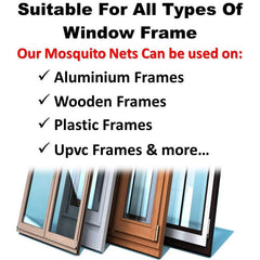 Classic Mosquito Net for Windows | Pre-Stitched (Size:90cmX110cm, Color: Grey) | Premium 120GSM Strong Fiberglass Net with Self Adhesive Hook Tape