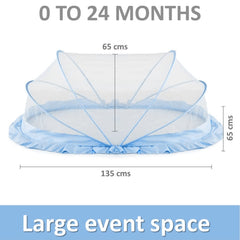Classic Mosquito Net Baby Mosquito Net | Bottomless Net for Infants, for Safe & Easy Use | Ensures Your Baby's Safe Sleep |135cmX65cmX65cm (0 to 24 Months) - Blue