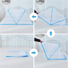 Classic Mosquito Net for Baby|Portable, Foldable, Bottomless for Infants|Easy to Use |Size 130 X 65 X 50 cms for Babies & Toddlers 0-24 Month - Blue
