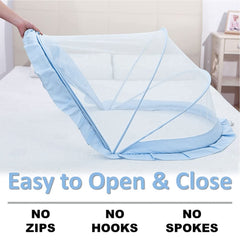 Classic Mosquito Net Baby Mosquito Net | Bottomless Net for Infants, for Safe & Easy Use | Ensures Your Baby's Safe Sleep |135cmX65cmX65cm (0 to 24 Months) - Blue