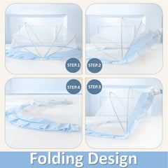 Classic Mosquito Net Baby Mosquito Net | Bottomless Net for Infants, for Safe & Easy Use | Ensures Your Baby's Safe Sleep |135cmX65cmX65cm (0 to 24 Months) - Blue