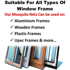 Classic Mosquito Net for Windows | Pre Stitched (Size-50X50 cms/1.64 * 1.64 Ft/19.6 * 19.6 Inches Color-Grey) | Premium 120GSM Fiberglass Net with Self Adhesive Hook Tape