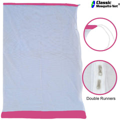 Classic Mosquito Net for Baby Swing/Jhula, Jula Baby Mosquito Net for 0-3 Year Baby, Baby Cradle Swing, with Side Zip Opening (Pink)