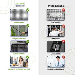 Classic Mosquito Net for Windows | Pre Stitched (Size-120X150 cms/3.93 * 4.92 Ft/47.2 * 59 Inches Color-Cream) | Premium 120GSM Fiberglass Net with Self Adhesive Hook Tape
