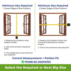 Classic Mosquito Net for Windows | Pre-Stitched (Size:100cmX120cm, Color: Grey) | Premium 120GSM Strong Fiberglass Net with Self Adhesive Hook Tape