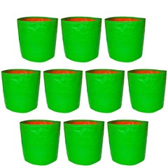 GroWonder Plant Grow Bags 15in x 15in, Terrace Gardening Vegetable Planting Pots, Woven Fabric Leafy Fruits Growing Containers- Pack of 10