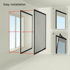 Classic Mosquito Net for Windows | Pre-Stitched (Size:80cmX90cm, Color: Black) | Premium 120GSM Strong Fiberglass Net with Self Adhesive Hook Tape