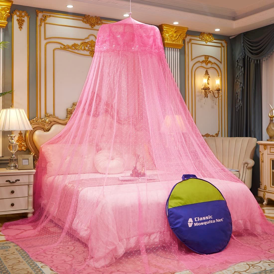 Bug Net Hanging Classic Mosquito Net for Hanging Double Bed | King Size Embroidery – GB ...