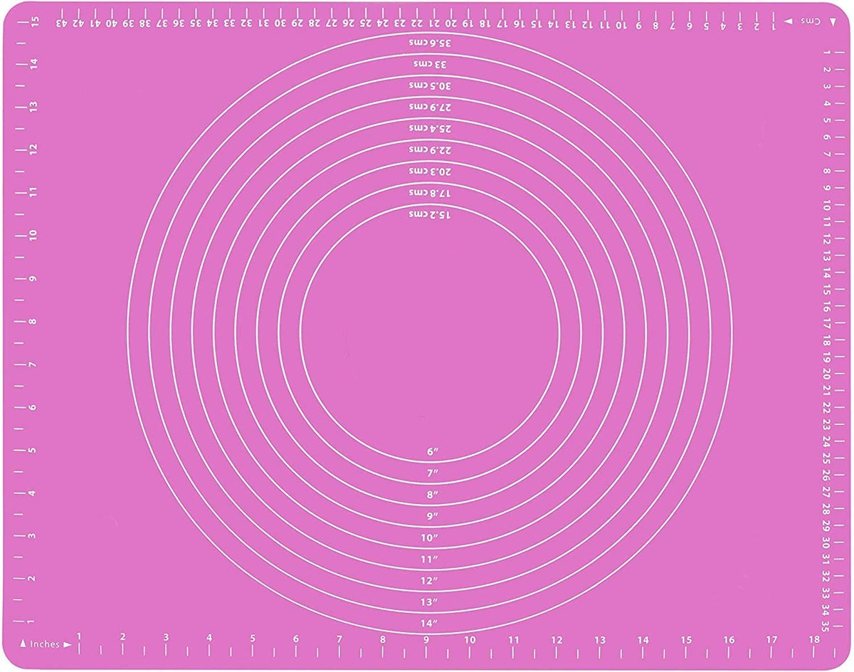 Alciono Baking Mat for Pastry, Non-Stick Pastry Mat Board Table Placemat Pad for Baking,Rolling Dough with Measurements, Reusable Heat-Resistant BPA Free - Pink, Size : 20 in X 16 in.