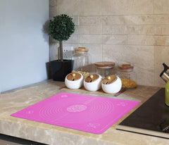 Alciono Baking Mat for Pastry, Non-Stick Pastry Mat Board Table Placemat Pad for Baking,Rolling Dough with Measurements, Reusable Heat-Resistant BPA Free - Pink, Size : 20 in X 16 in.